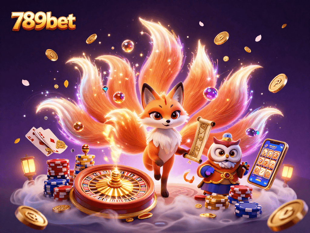 Engage with thrilling games at 789bet featuring a magical nine-tailed fox and captivating casino elements.
