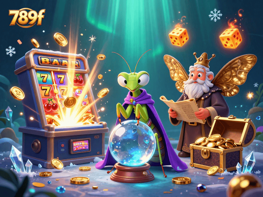 Experience thrilling wins at 789f with a vibrant 3D casino scene filled with colorful game elements.