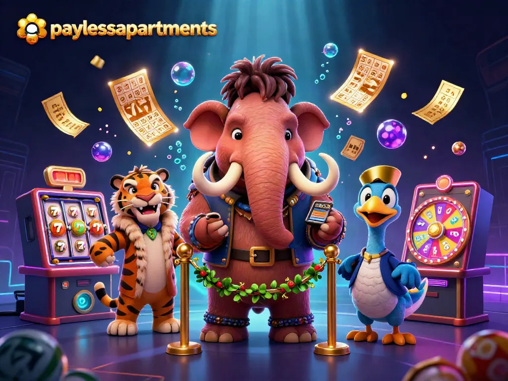 Experience thrilling casino action at paylessapartments with vibrant slot reels and lively characters.
