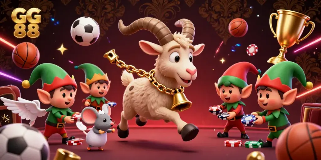Celebrate gaming excitement with GG 88's vibrant and lively casino scene featuring dynamic sports elements.