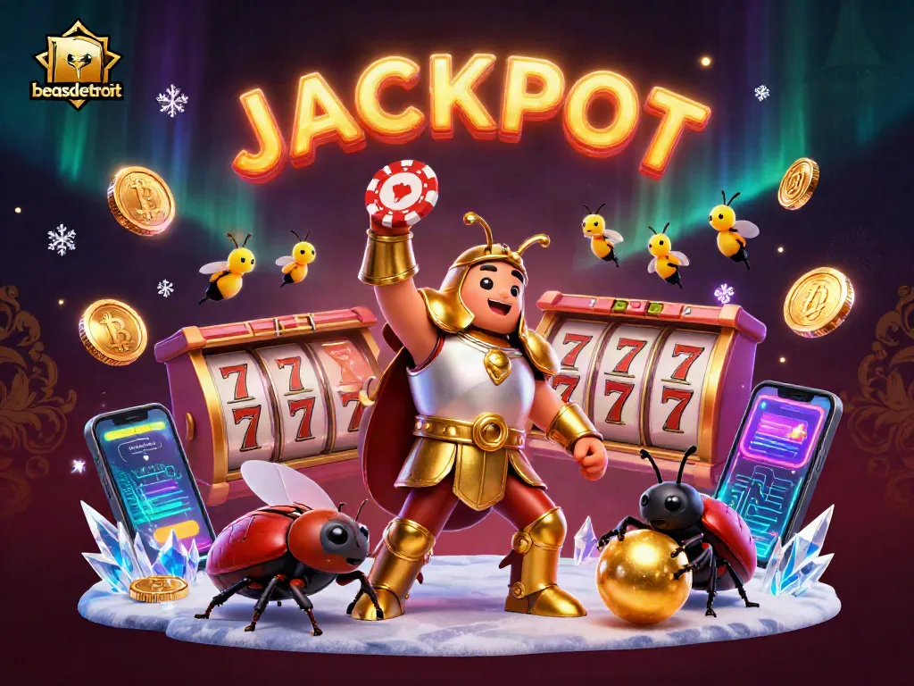 Experience the excitement of beasdetroit with a jackpot scene featuring unique gambling characters.